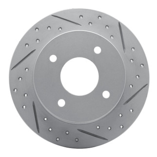 R1 89-98 Nissan 240SX Rear Right Drilled & Slotted Geo-Carbon Rotor