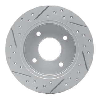 R1 89-98 Nissan 240SX Rear Right Drilled & Slotted Geo-Carbon Rotor