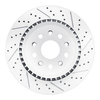 R1 20-25 Jeep Gladiator Rear Right Drilled & Slotted Geo-Carbon Rotor
