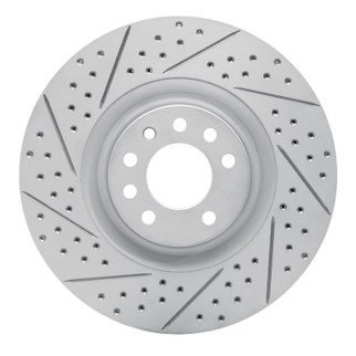 R1 08-11 Saab 9-3 Front Left Drilled & Slotted Geo-Carbon Rotor
