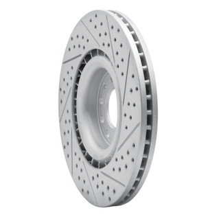 R1 08-11 Saab 9-3 Front Left Drilled & Slotted Geo-Carbon Rotor