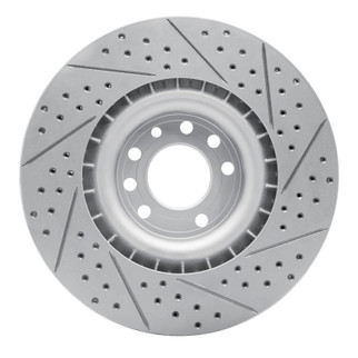 R1 08-11 Saab 9-3 Front Left Drilled & Slotted Geo-Carbon Rotor