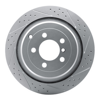 R1 06-12 Land Rover Range Rover Rear Right Drilled & Slotted Geo-Carbon Rotor