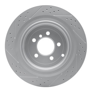 R1 06-12 Land Rover Range Rover Rear Right Drilled & Slotted Geo-Carbon Rotor