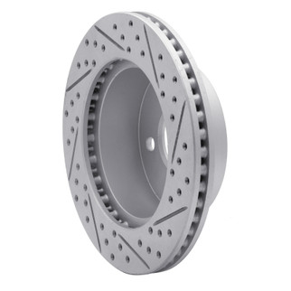 R1 99-06 Jeep Wrangler Front Left Drilled & Slotted Geo-Carbon Rotor