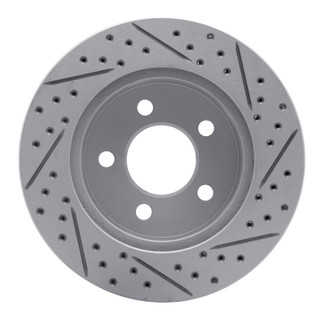 R1 99-06 Jeep Wrangler Front Left Drilled & Slotted Geo-Carbon Rotor