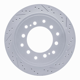 R1 10-24 Lexus GX460 Rear Right Drilled & Slotted Geo-Carbon Rotor