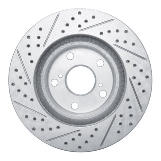 R1 06-20 Lexus ES300H Front Right Drilled & Slotted Geo-Carbon Rotor