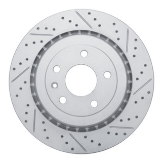 R1 14-19 Chevrolet Corvette Rear Right Drilled & Slotted Geo-Carbon Rotor