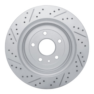 R1 14-19 Chevrolet Corvette Rear Right Drilled & Slotted Geo-Carbon Rotor