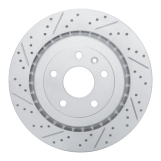 R1 14-19 Chevrolet Corvette Rear Left Drilled & Slotted Geo-Carbon Rotor