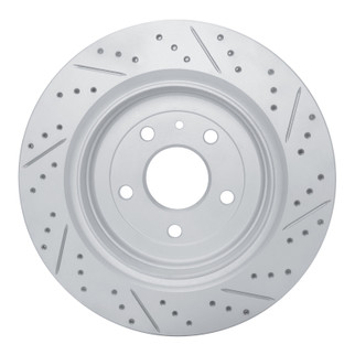 R1 14-19 Chevrolet Corvette Rear Left Drilled & Slotted Geo-Carbon Rotor