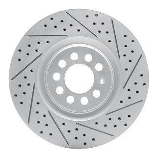 R1 00-06 Audi TT Front Right Drilled & Slotted Geo-Carbon Rotor