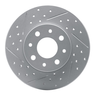 R1 13-19 Fiat 500E Rear Left Drilled & Slotted Geo-Carbon Rotor