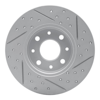 R1 13-19 Fiat 500E Rear Left Drilled & Slotted Geo-Carbon Rotor