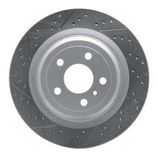 R1 12-19 Mercedes-Benz Gle43 AMG Rear Left Drilled & Slotted Geo-Carbon Rotor