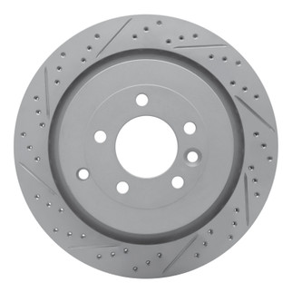 R1 05-16 Land Rover LR3 Rear Left Drilled & Slotted Geo-Carbon Rotor