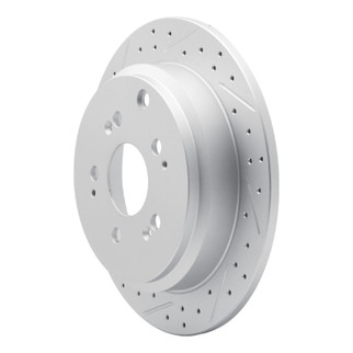 R1 05-10 Honda Odyssey Rear Left Drilled & Slotted Geo-Carbon Rotor