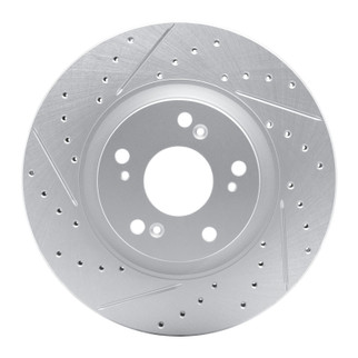 R1 02-15 Acura Rsx Front Left Drilled & Slotted Geo-Carbon Rotor