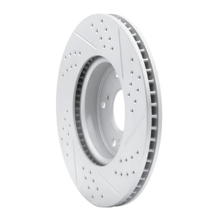R1 13-22 Honda Accord Sedan Front Left Drilled & Slotted Geo-Carbon Rotor