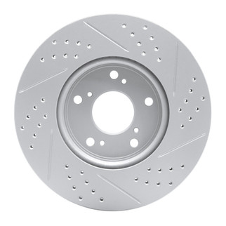 R1 13-22 Honda Accord Sedan Front Left Drilled & Slotted Geo-Carbon Rotor