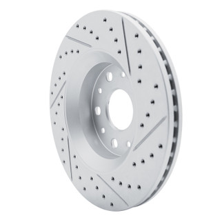 R1 18-25 Jeep Wrangler Front Left Drilled & Slotted Geo-Carbon Rotor