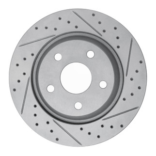 R1 12-18 Jeep Wrangler Front Right Drilled & Slotted Geo-Carbon Rotor