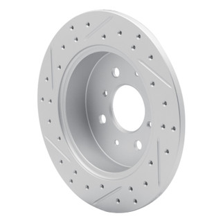 R1 01-05 Acura El Rear Right Drilled & Slotted Geo-Carbon Rotor
