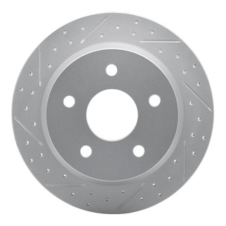 R1 99-04 Jeep Grand Cherokee Rear Left Drilled & Slotted Geo-Carbon Rotor