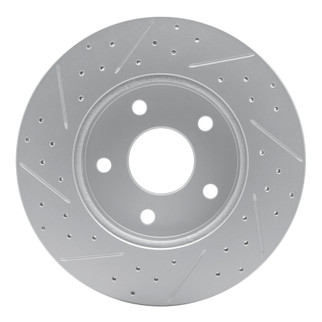 R1 99-04 Jeep Grand Cherokee Front Right Drilled & Slotted Geo-Carbon Rotor