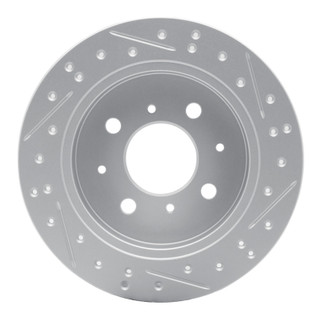 R1 88-01 Acura Integra Rear Left Drilled & Slotted Geo-Carbon Rotor