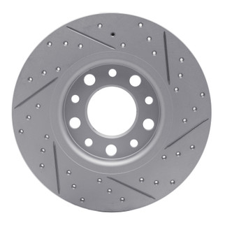 R1 14-22 Chrysler 200 Rear Left Drilled & Slotted Geo-Carbon Rotor
