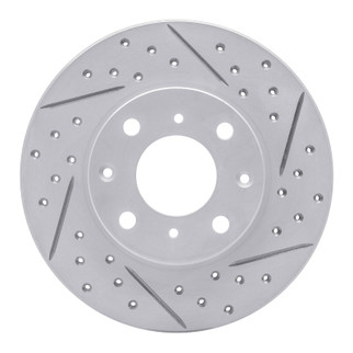 R1 86-91 Acura Integra Front Right Drilled & Slotted Geo-Carbon Rotor