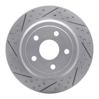 R1 11-22 Dodge Durango Rear Left Drilled & Slotted Geo-Carbon Rotor