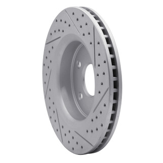 R1 05-10 Jeep Grand Cherokee Front Left Drilled & Slotted Geo-Carbon Rotor