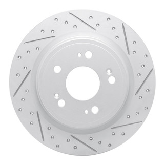 R1 14-20 Acura Rlx Rear Right Drilled & Slotted Geo-Carbon Rotor