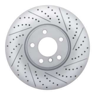 R1 21-23 Dodge Challenger Left Front Drilled & Slotted Geo-Carbon Rotor