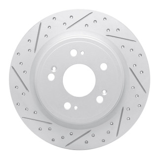 R1 14-20 Acura Rlx Rear Left Drilled & Slotted Geo-Carbon Rotor