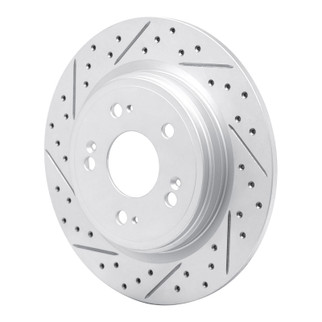 R1 14-20 Acura Rlx Rear Left Drilled & Slotted Geo-Carbon Rotor