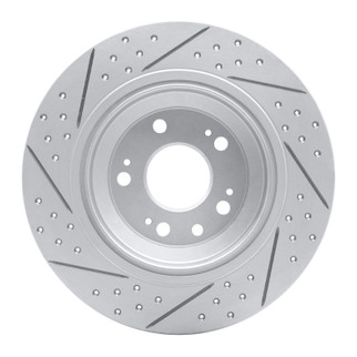 R1 09-14 Acura Tl Rear Right Drilled & Slotted Geo-Carbon Rotor
