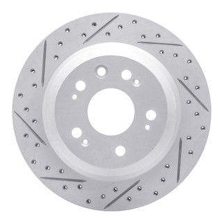 R1 05-12 Acura Rl Rear Left Drilled & Slotted Geo-Carbon Rotor