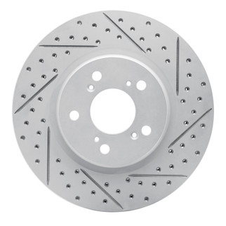 R1 05-12 Acura Rl Front Right Drilled & Slotted Geo-Carbon Rotor