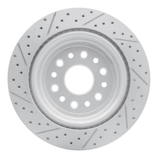 R1 19-25 Ram 1500 Rear Right Drilled & Slotted Geo-Carbon Rotor