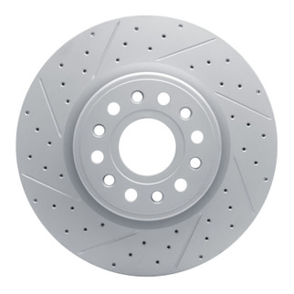 R1 19-25 Ram 1500 Front Left Drilled & Slotted Geo-Carbon Rotor