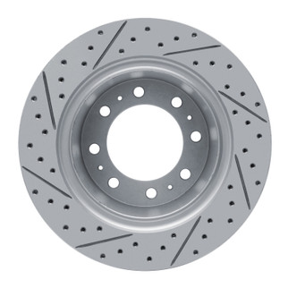 R1 09-25 Dodge Ram 3500 Rear Right Drilled & Slotted Geo-Carbon Rotor
