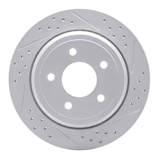 R1 03-11 Ford Crown Victoria Rear Right Drilled & Slotted Geo-Carbon Rotor