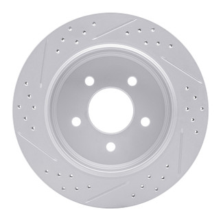 R1 03-11 Ford Crown Victoria Rear Right Drilled & Slotted Geo-Carbon Rotor