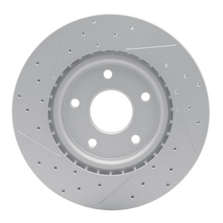 R1 12-25 Chrysler Grand Caravan Front Left Drilled & Slotted Geo-Carbon Rotor