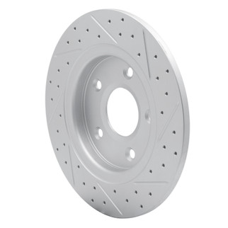 R1 08-16 Chrysler Town & Country Rear Left Drilled & Slotted Geo-Carbon Rotor