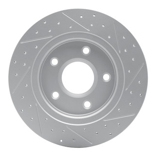 R1 08-16 Chrysler Town & Country Rear Left Drilled & Slotted Geo-Carbon Rotor